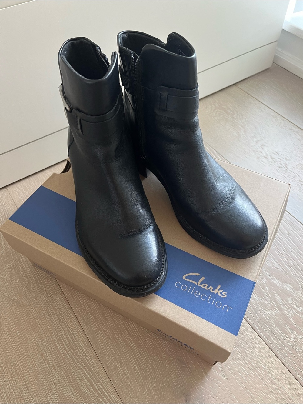 Black Leather Ankle Boots
